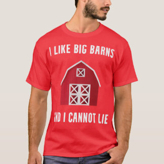 Ik hou van Big Barns Funny Farming Humor Boerderij T-shirt