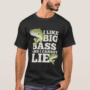 Ik hou van Big Bass en ik kan geen grappige vis ho T-shirt