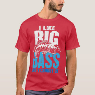 Ik hou van Big Bass en ik kan niet blijven Gevist T-shirt