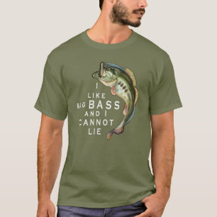 Ik hou van Big Bass Funny Gevist T-shirt