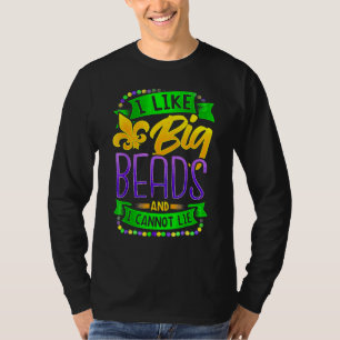 Ik hou van Big Beads en ik kan niet grappig Mardi  T-shirt