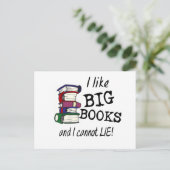 Ik hou van BIG BOOKS en ik kan niet leven! Briefkaart (Staand voorkant)
