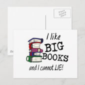 Ik hou van BIG BOOKS en ik kan niet leven! Briefkaart (Voorkant / Achterkant)