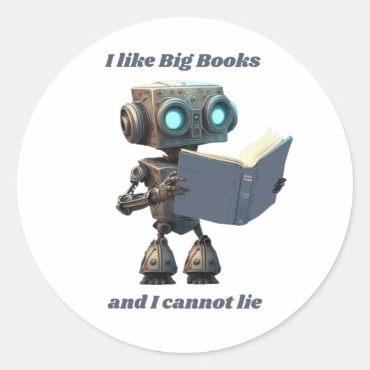Ik hou van Big Books en ik kan niet liegen Ronde Sticker (Voorkant)
