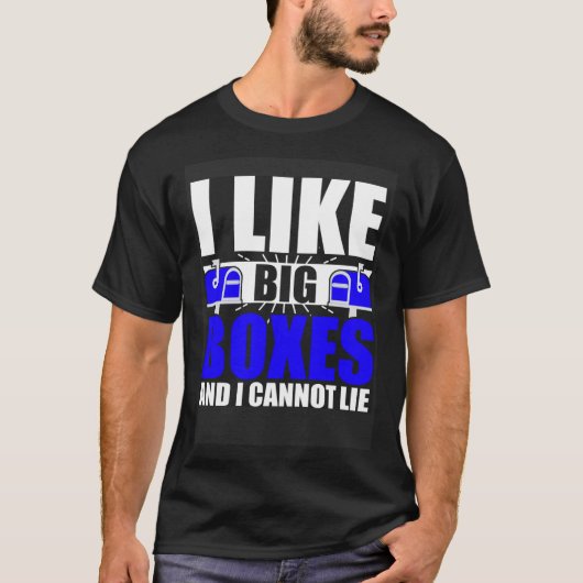 Ik hou van Big Boxes Postboxen Postboxen Arbeider  T-shirt (Voorkant)