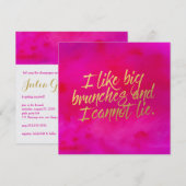 Ik hou van Big Brunches Invitation Pearl Shimmer P Kaart (Voorkant / Achterkant)