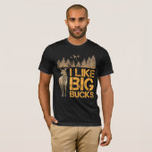 Ik hou van Big Bucks Big Antler die op de honger j T-shirt (Voorkant volledig)