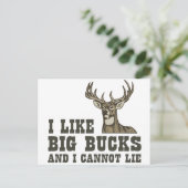 Ik hou van Big Bucks en ik kan niet liegen Briefkaart (Staand voorkant)