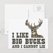 Ik hou van Big Bucks en ik kan niet liegen Briefkaart (Voorkant / Achterkant)