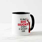 Ik hou van BIG BUCKS Funny Hunting Mok (Voorkant rechts)