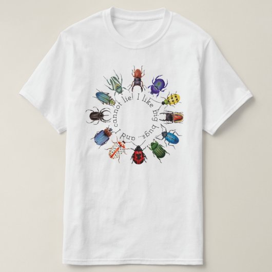 Ik hou van Big Bugs-Beetle Circle T-Shirt (Design voorkant)