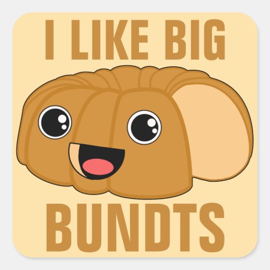 Ik hou van Big Bundts Vierkante Sticker (Voorkant)