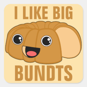 Ik hou van Big Bundts Vierkante Sticker