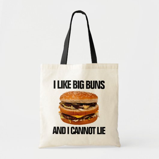 Ik hou van Big Buns en ik kan niet van Funny Burge Tote Bag (Voorkant)