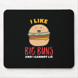 Ik hou van Big Buns Funny Burger en Fast Food Punt Muismat
