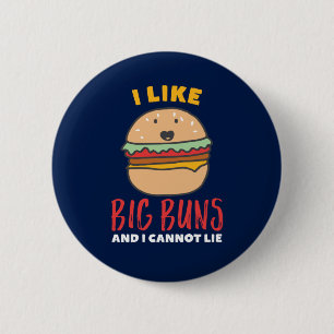 Ik hou van Big Buns Funny Burger en Fast Food Punt Ronde Button 5,7 Cm
