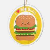 Ik hou van Big Buns, Kawaii Big Burger Keramisch Ornament (Links)