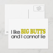 Ik hou van Big Butts Briefkaart (Voorkant / Achterkant)