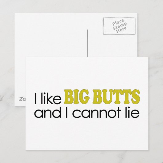Ik hou van Big Butts Briefkaart (Voorkant / Achterkant)