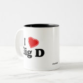 Ik hou van Big D Tweekleurige Koffiemok (Voorkant links)