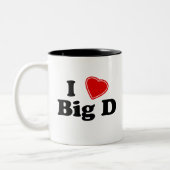 Ik hou van Big D Tweekleurige Koffiemok (Links)