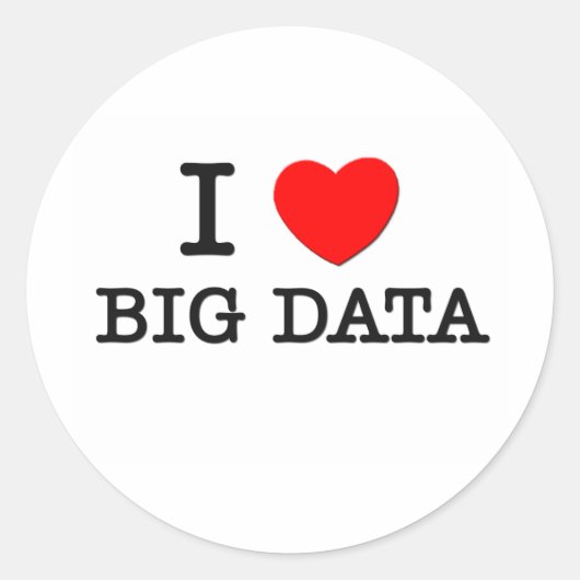 Ik hou van Big Data Ronde Sticker (Voorkant)