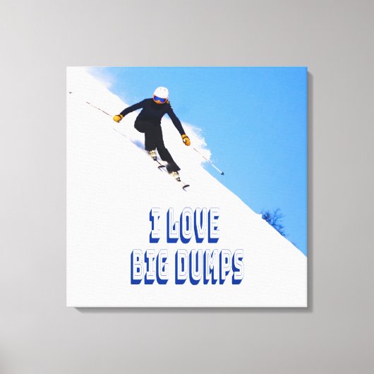 Ik hou van Big Dpomp Snow Ski Downhill Canvas Afdruk (Voorkant)