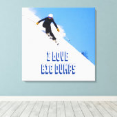Ik hou van Big Dpomp Snow Ski Downhill Canvas Afdruk (Insitu (Houten vloer))