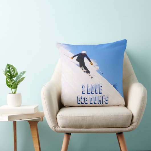 Ik hou van Big Dpomp Snow Ski Downhill Kussen (Stoel)