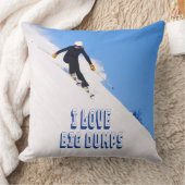 Ik hou van Big Dpomp Snow Ski Downhill Kussen (Deken)