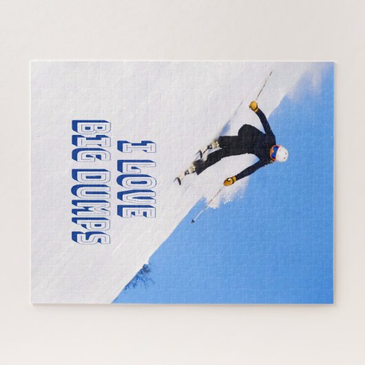 Ik hou van Big Dpomp Snow Ski Downhill Legpuzzel (Horizontaal)