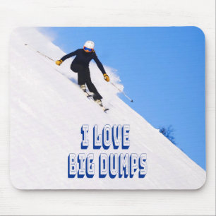 Ik hou van Big Dpomp Snow Ski Downhill Muismat
