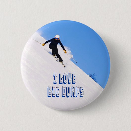 Ik hou van Big Dpomp Snow Ski Downhill Ronde Button 5,7 Cm (Voorkant)