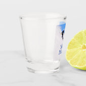 Ik hou van Big Dpomp Snow Ski Downhill Shot Glas (Links)