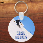 Ik hou van Big Dpomp Snow Ski Downhill Sleutelhanger (Voorkant)
