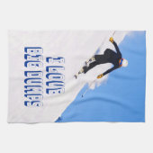 Ik hou van Big Dpomp Snow Ski Downhill Theedoek (Horizontaal)