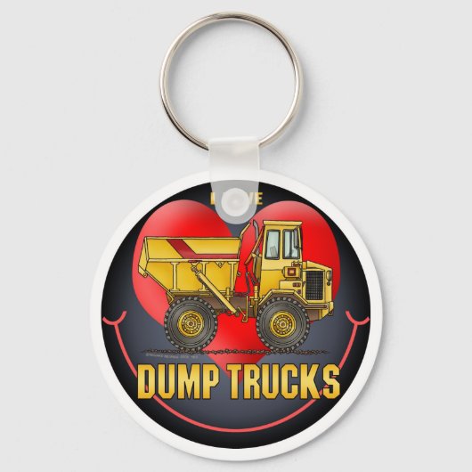 Ik hou van Big Dump Trucks Sleutelhanger (Voorkant)