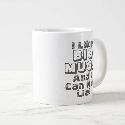 Ik hou van Big Mokken Funny Coffee Jumbo Giant Big (Voorkant rechts)