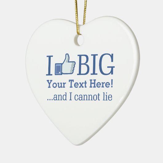 Ik hou van Big Personalize dit met Jouw tekst Keramisch Ornament (Links)