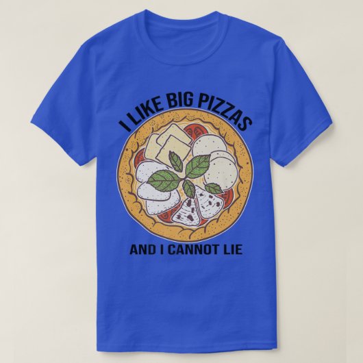 Ik hou van Big Pizzas Pizza over Vier kazen Pizza T-shirt (Design voorkant)