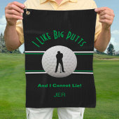 Ik hou van Big Putts Golf Humor Black Funny Modern Golfhanddoek