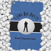 Ik hou van Big Putts Golf Humor Fun Blue Black Golfhanddoek
