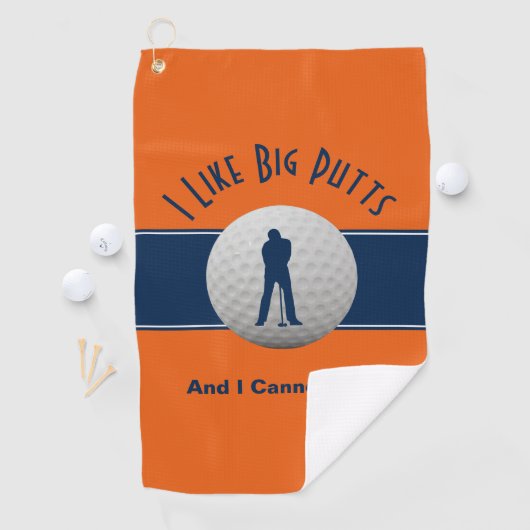 Ik hou van Big Putts Golf Humor Fun Sinaasappel Bl Golfhanddoek (Insitu)