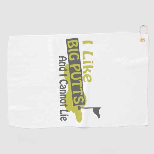 Ik hou van Big Putts Golf Humor Golfhanddoek (Horizontaal)