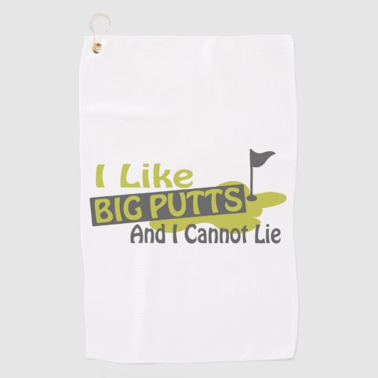 Ik hou van Big Putts Golf Humor Golfhanddoek (Voorkant)