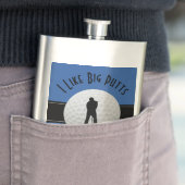 Ik hou van Big Putts Golf Quote Humor Funny Blue B Flacon (Voorbeeld)