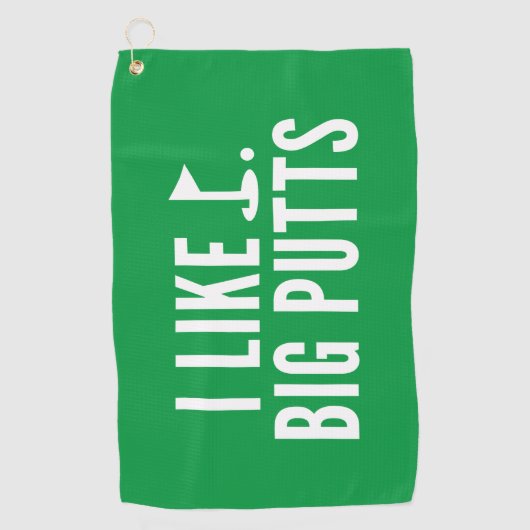 Ik hou van Big Putts Golfhanddoek (Voorkant)