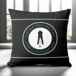 Ik hou van Big Putts Sports Golfer Modern Black Gr Kussen