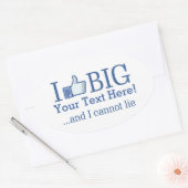 Ik hou van Big Specialized met Jouw tekst Creation Ovale Sticker (Envelop)