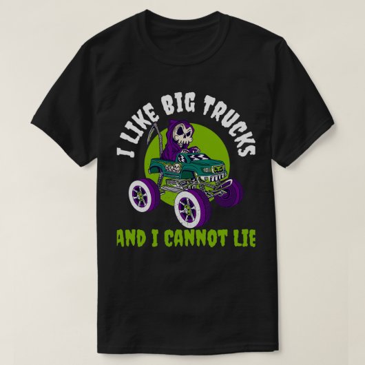 Ik hou van Big Trucks Funny Monster Truck Gift T-shirt (Design voorkant)